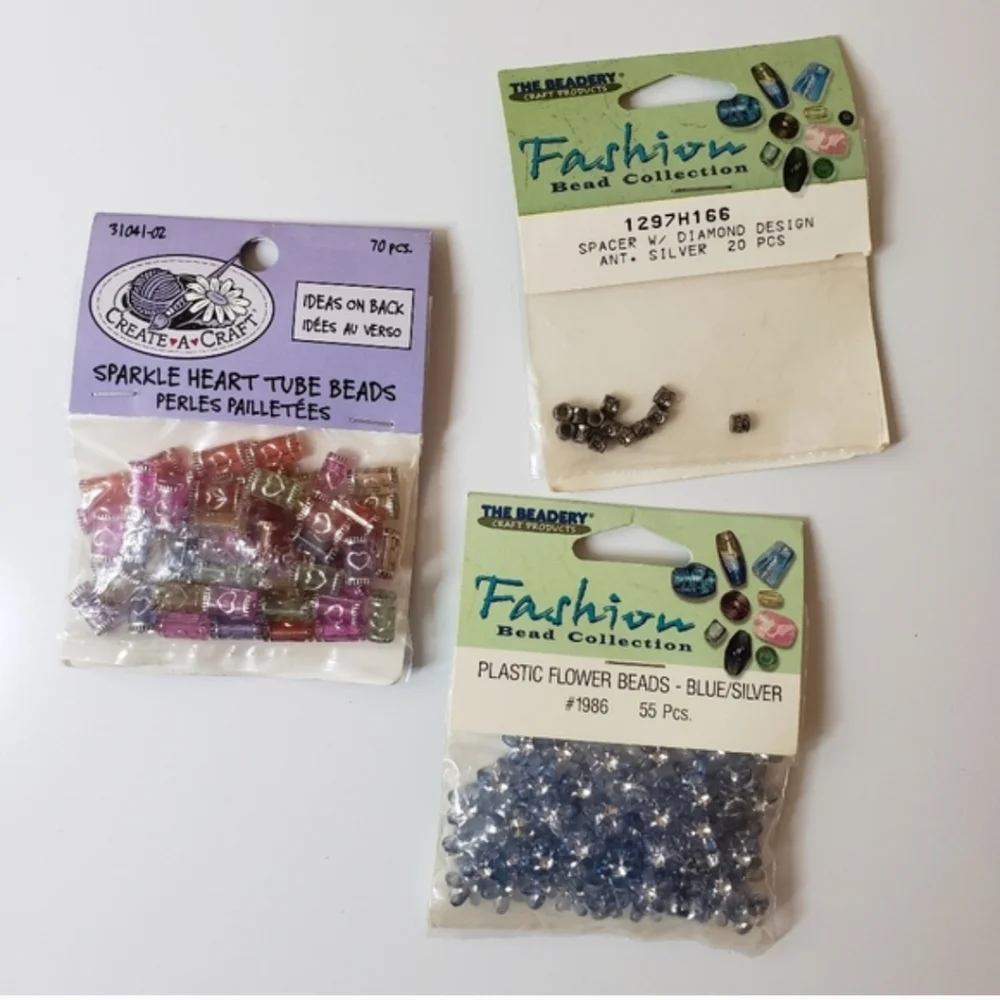 Vintage Bead Bundle: The Beadery & Create-A-Craft | Hearts, Flowers, Spacers